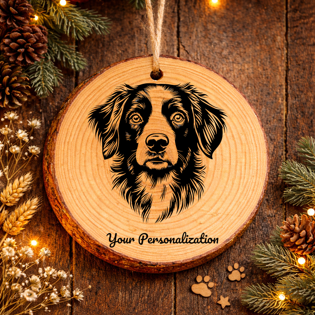 Small Munsterlander Dog Ornament – Rustic Wooden Keepsake