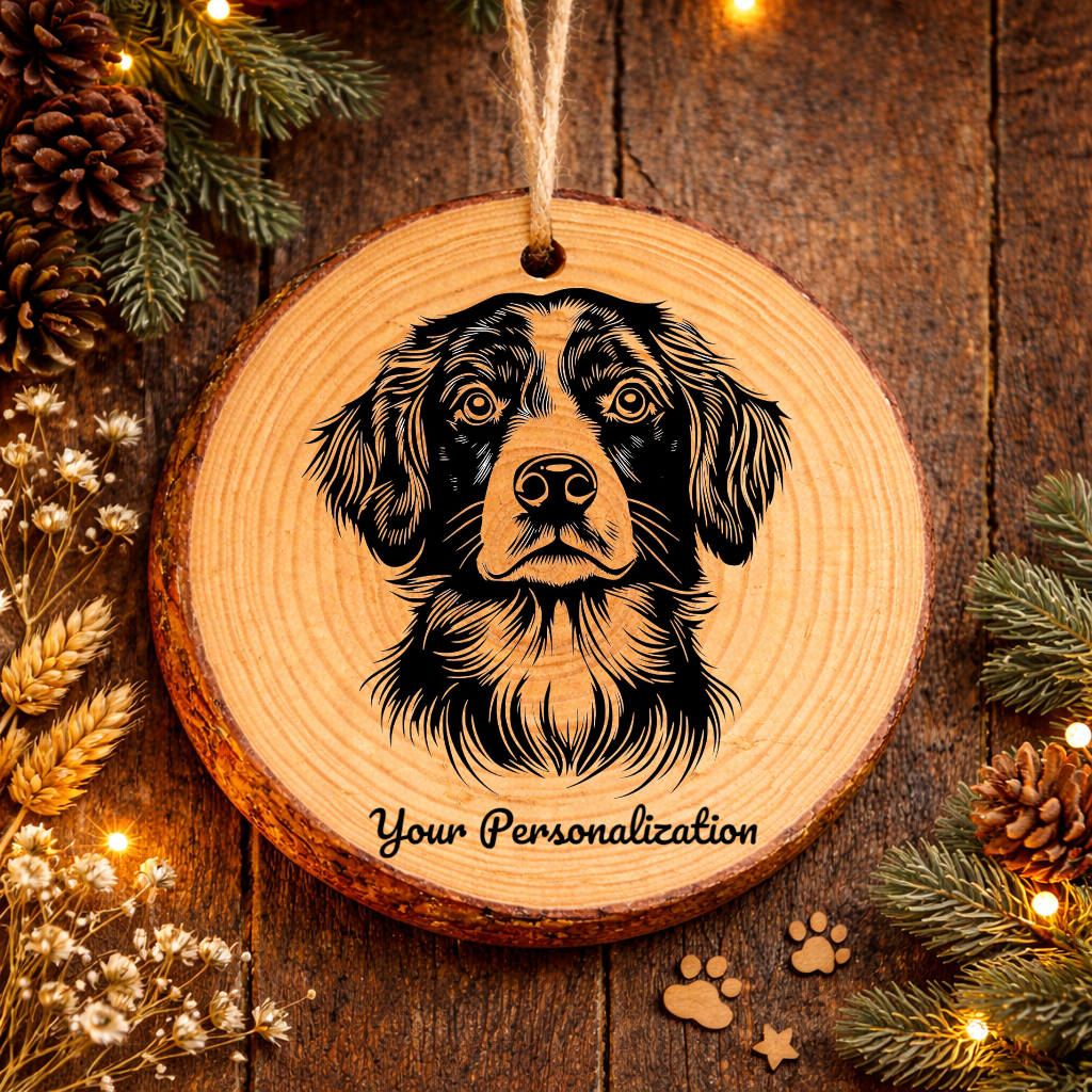 Small Munsterlander Dog Ornament – Rustic Wooden Keepsake