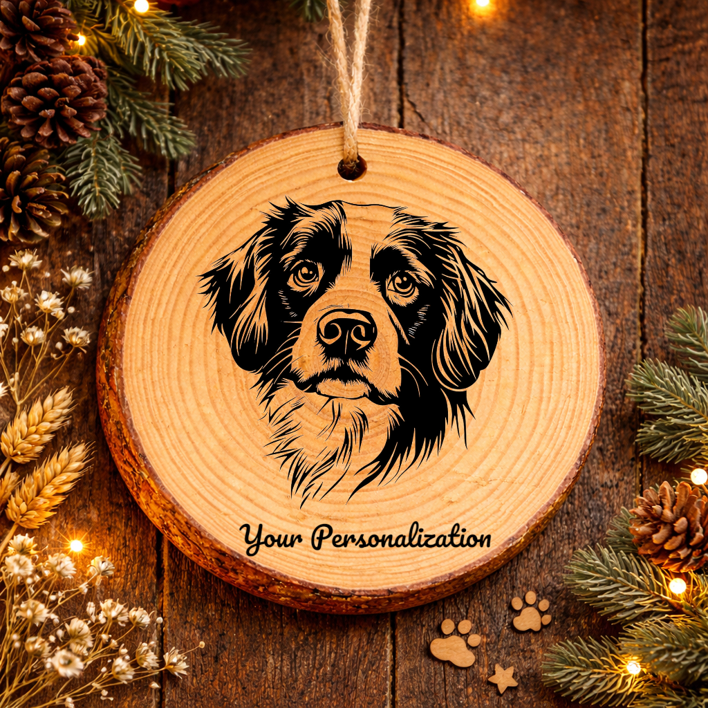 Small Munsterlander Dog Ornament – Rustic Wooden Keepsake