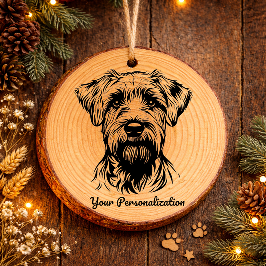 Soft Coated Wheaten Terrier Dog Ornament – Rustic Wooden Keepsake