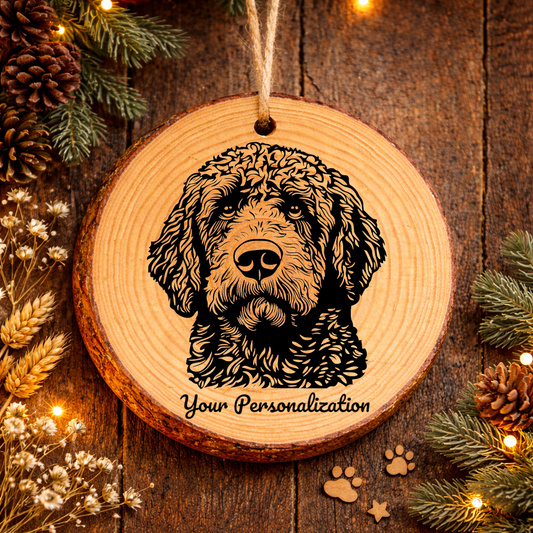 Spanish Water Dog Dog Ornament – Rustic Wooden Keepsake