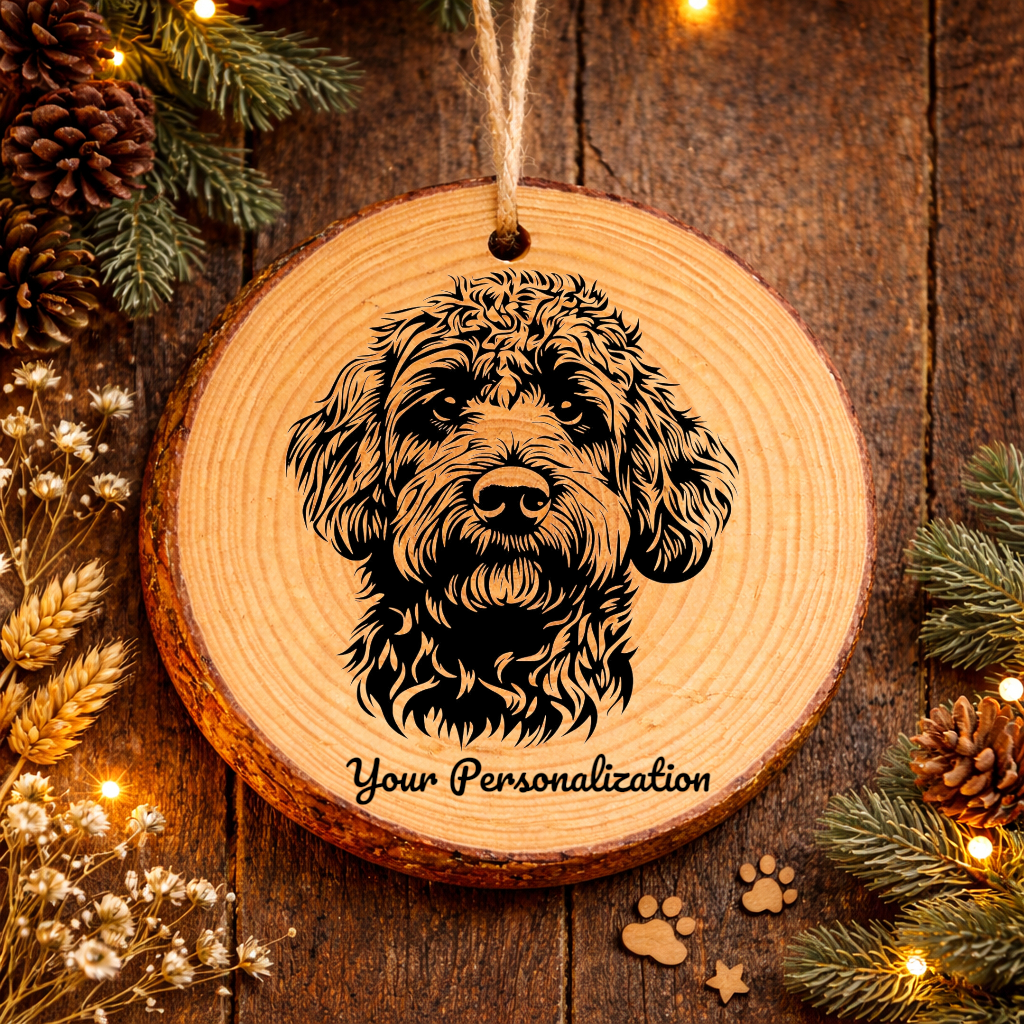 Spanish Water Dog Dog Ornament – Rustic Wooden Keepsake