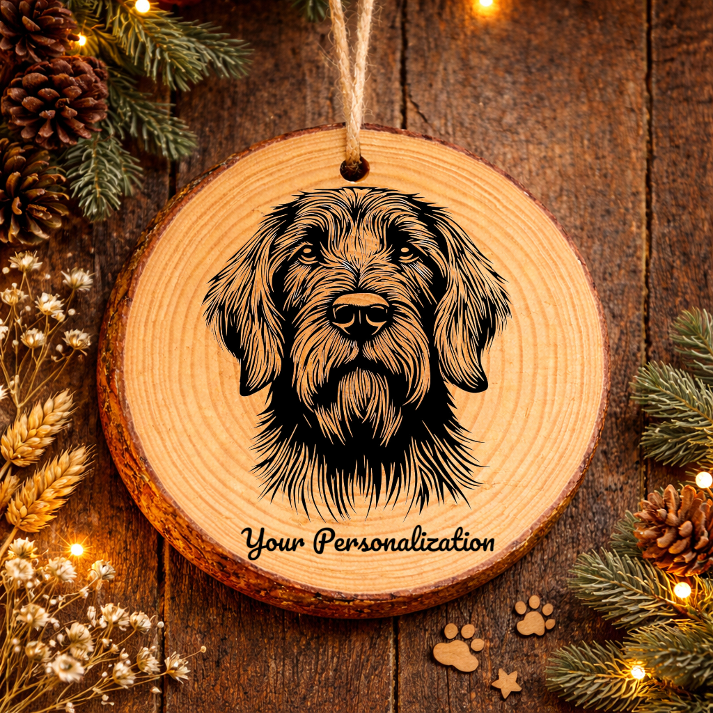 Spinone Italiano Dog Ornament – Rustic Wooden Keepsake