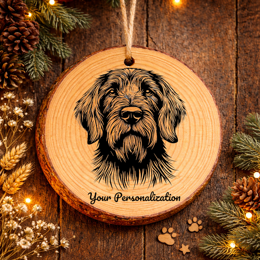 Spinone Italiano Dog Ornament – Rustic Wooden Keepsake