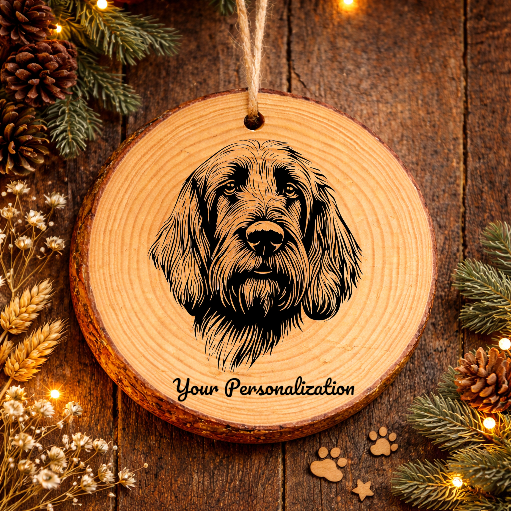 Spinone Italiano Dog Ornament – Rustic Wooden Keepsake