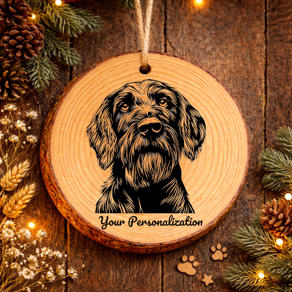 Spinone Italiano Dog Ornament – Rustic Wooden Keepsake