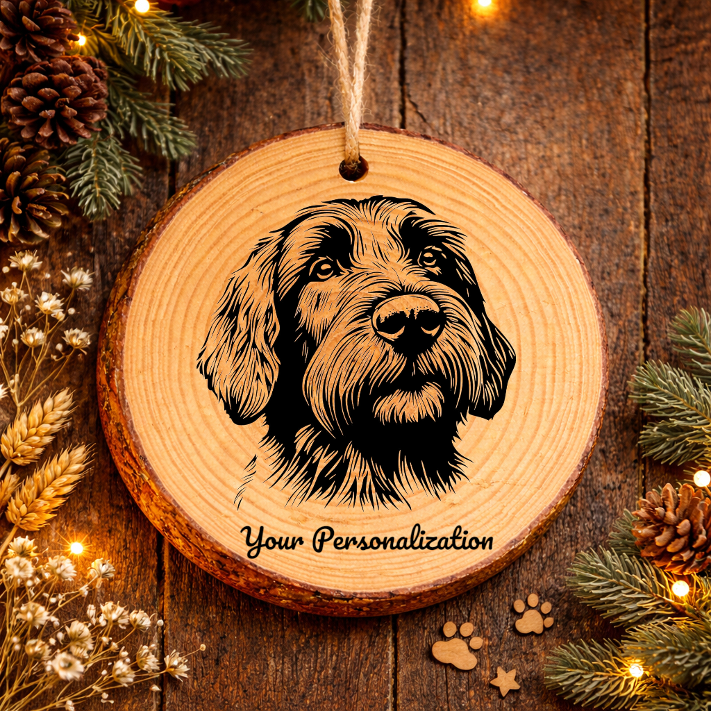 Spinone Italiano Dog Ornament – Rustic Wooden Keepsake