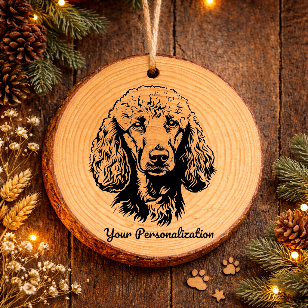 Standard Poodle Dog Ornament – Rustic Wooden Keepsake