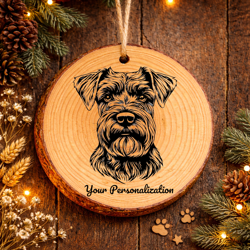Standard Schnauzer Dog Ornament – Rustic Wooden Keepsake