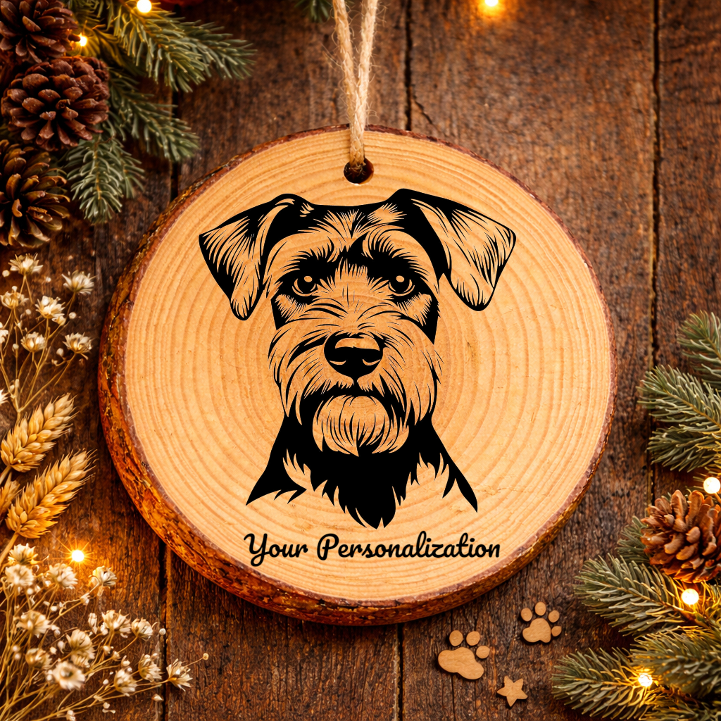Standard Schnauzer Dog Ornament – Rustic Wooden Keepsake
