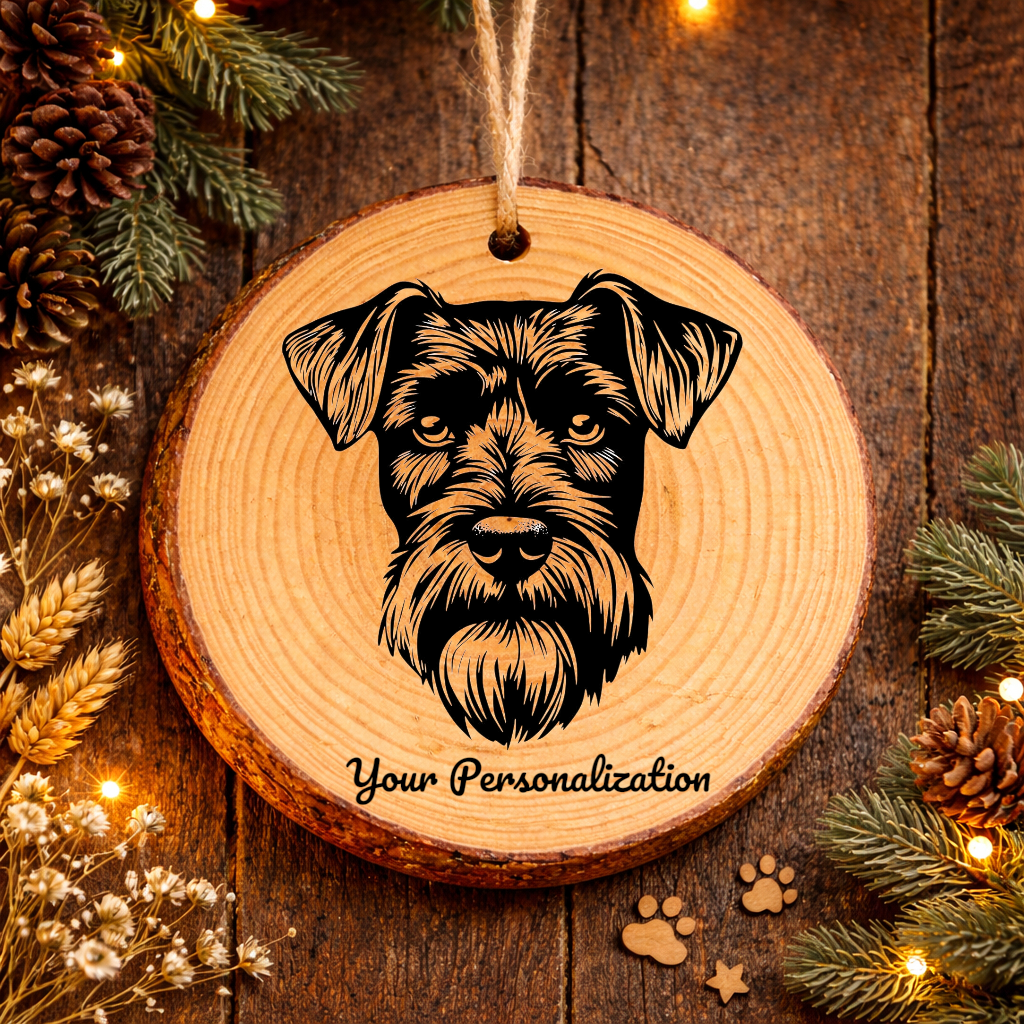 Standard Schnauzer Dog Ornament – Rustic Wooden Keepsake