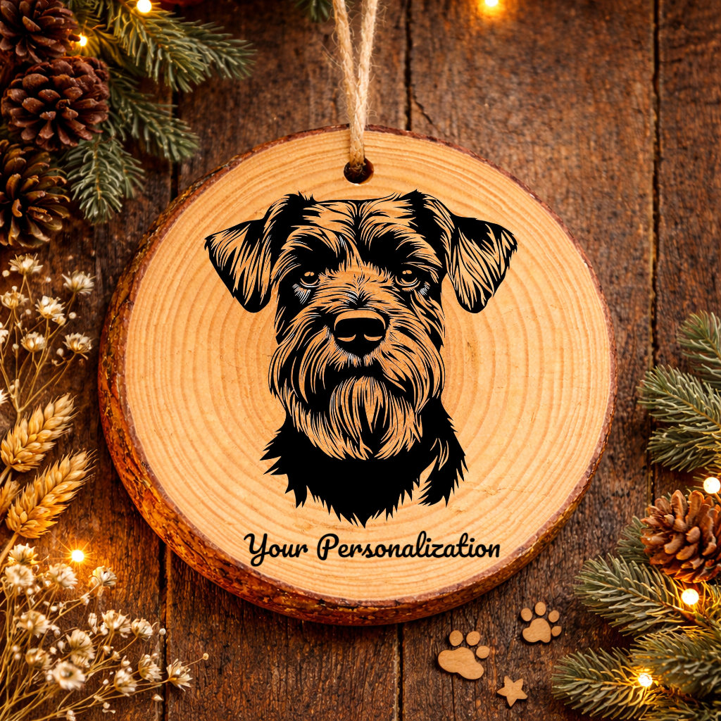 Standard Schnauzer Dog Ornament – Rustic Wooden Keepsake