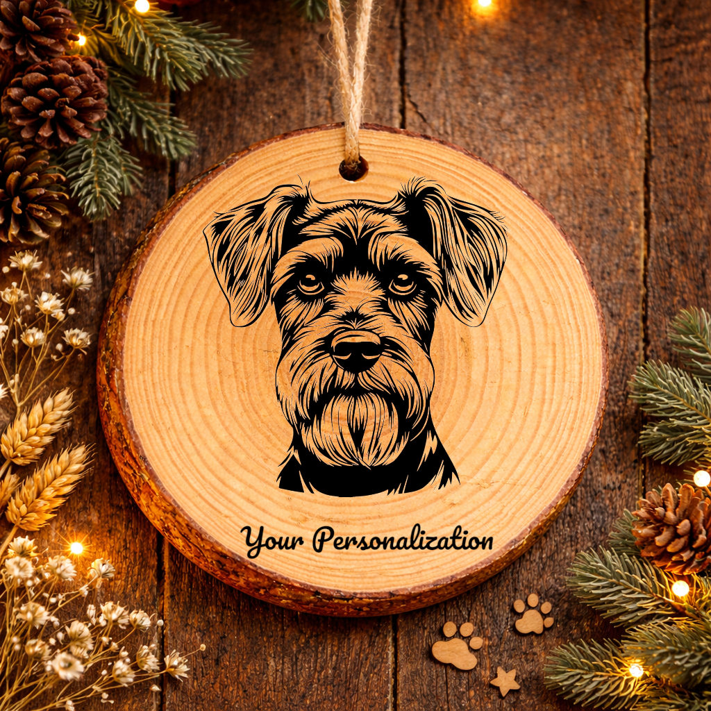 Standard Schnauzer Dog Ornament – Rustic Wooden Keepsake