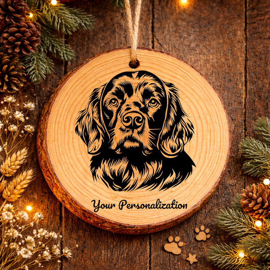 Sussex Spaniel Dog Ornament – Rustic Wooden Keepsake