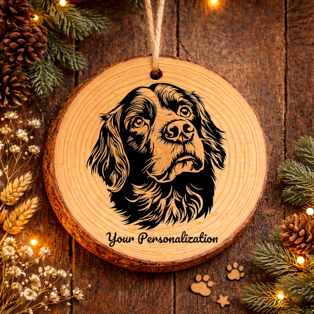Sussex Spaniel Dog Ornament – Rustic Wooden Keepsake