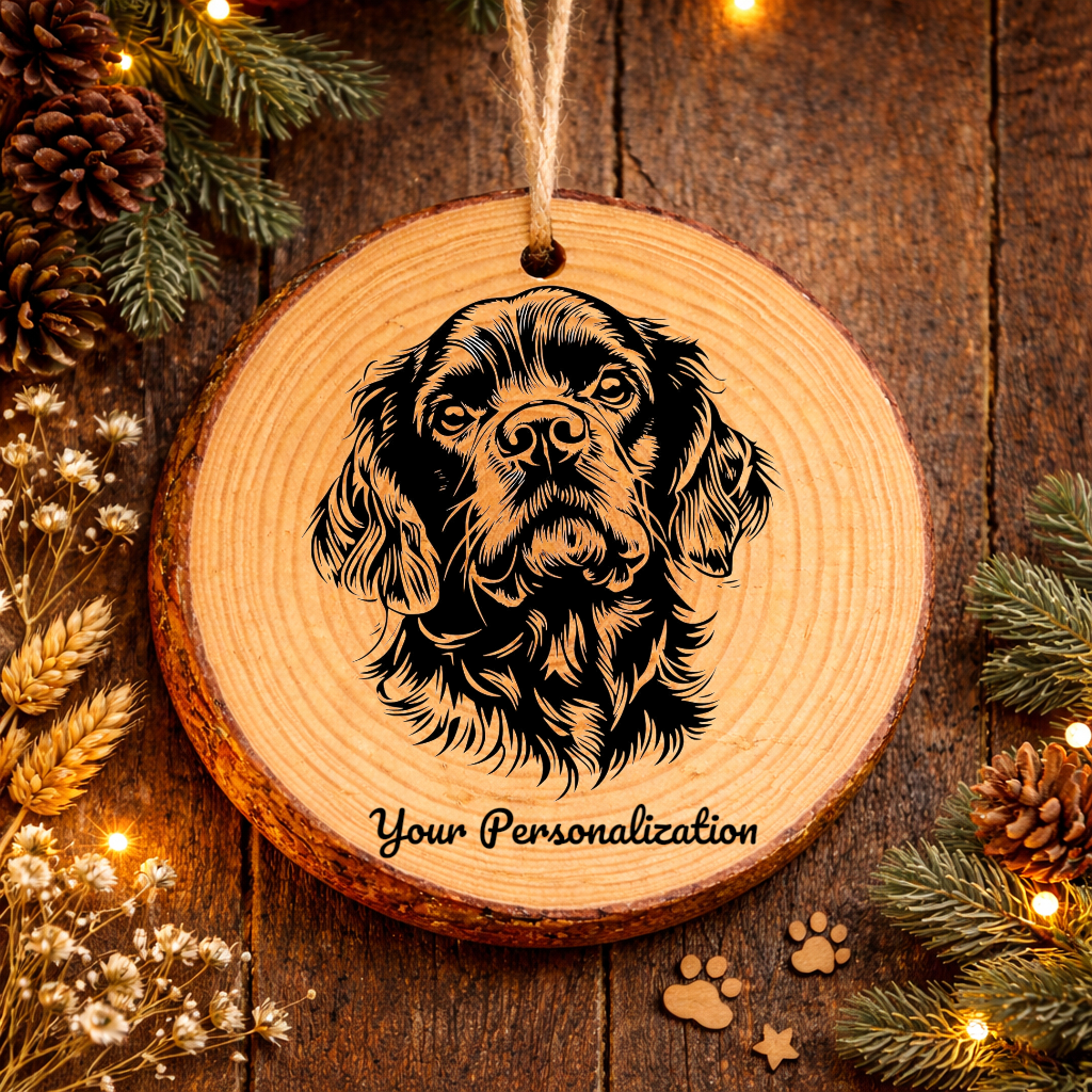 Sussex Spaniel Dog Ornament – Rustic Wooden Keepsake