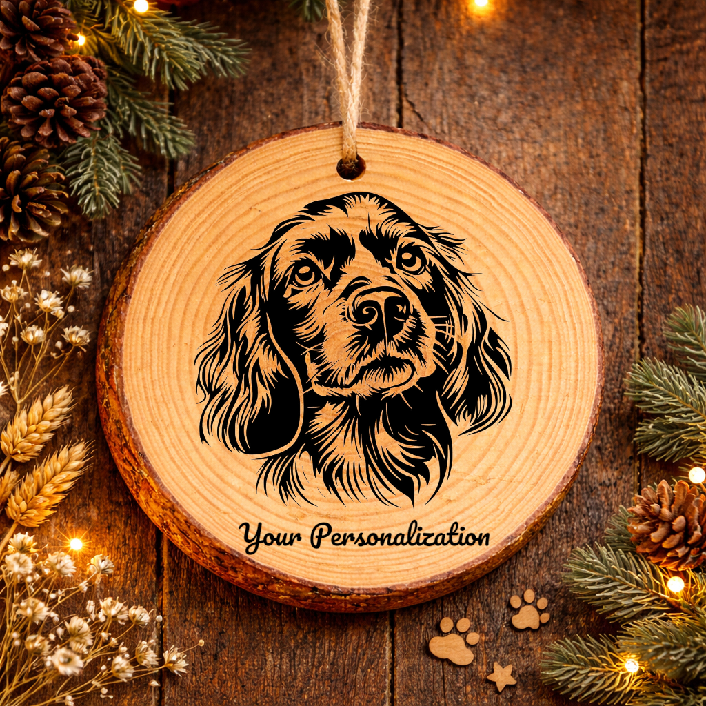 Sussex Spaniel Dog Ornament – Rustic Wooden Keepsake