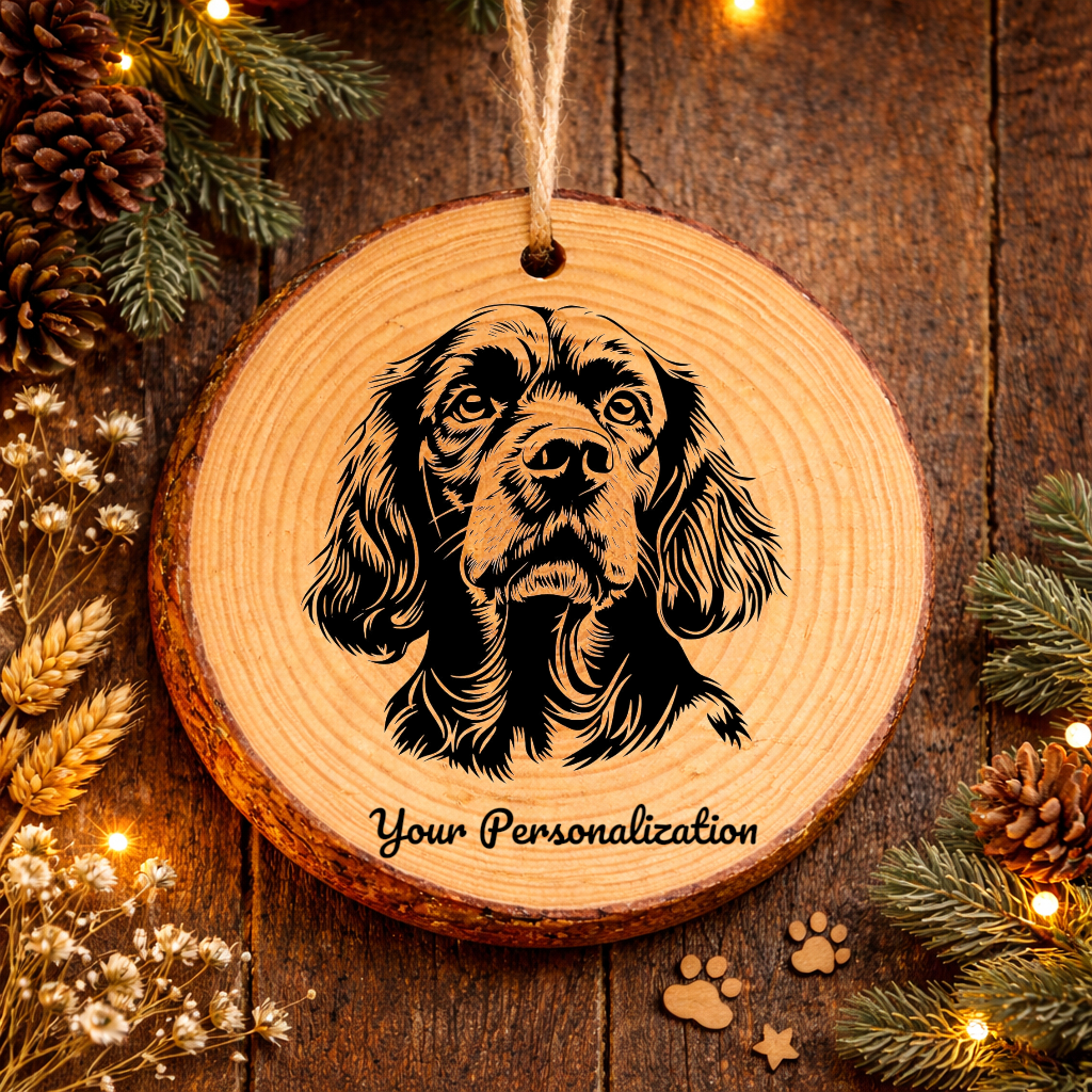 Sussex Spaniel Dog Ornament – Rustic Wooden Keepsake