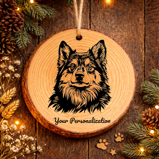 Swedish Lapphund Dog Ornament – Rustic Wooden Keepsake