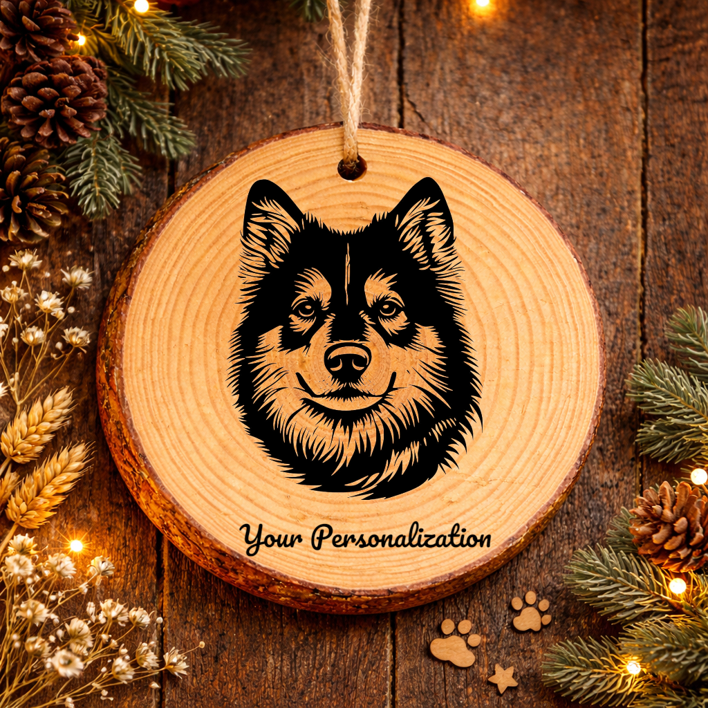 Swedish Lapphund Dog Ornament – Rustic Wooden Keepsake