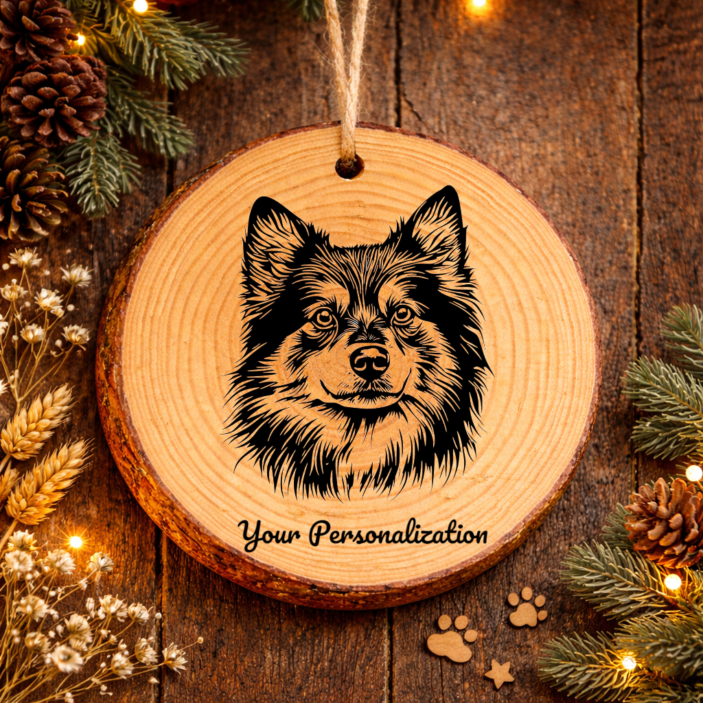 Swedish Lapphund Dog Ornament – Rustic Wooden Keepsake