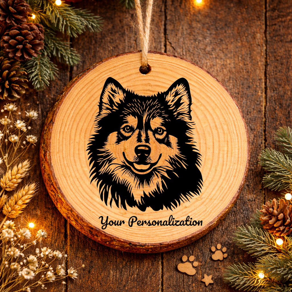 Swedish Lapphund Dog Ornament – Rustic Wooden Keepsake