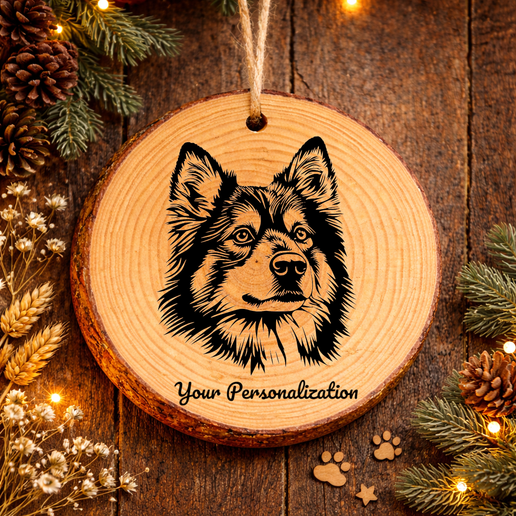 Swedish Lapphund Dog Ornament – Rustic Wooden Keepsake
