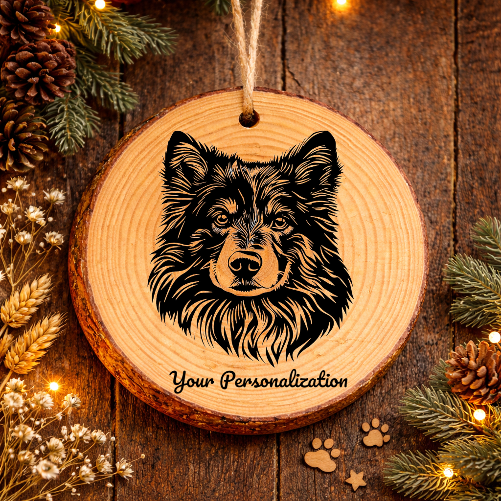 Swedish Lapphund Dog Ornament – Rustic Wooden Keepsake