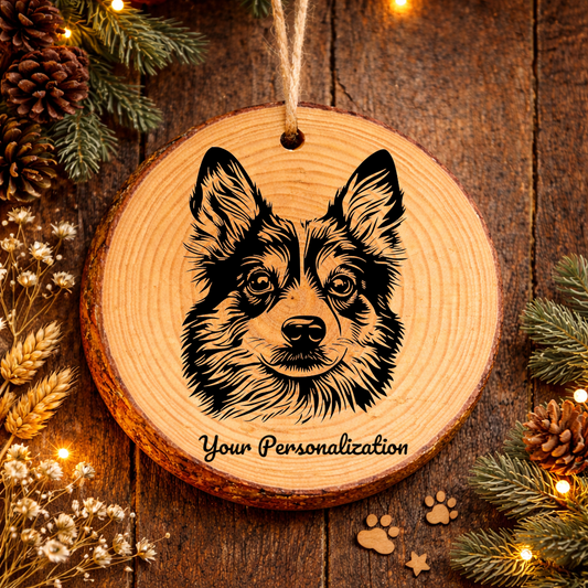Swedish Vallhund Dog Ornament – Rustic Wooden Keepsake