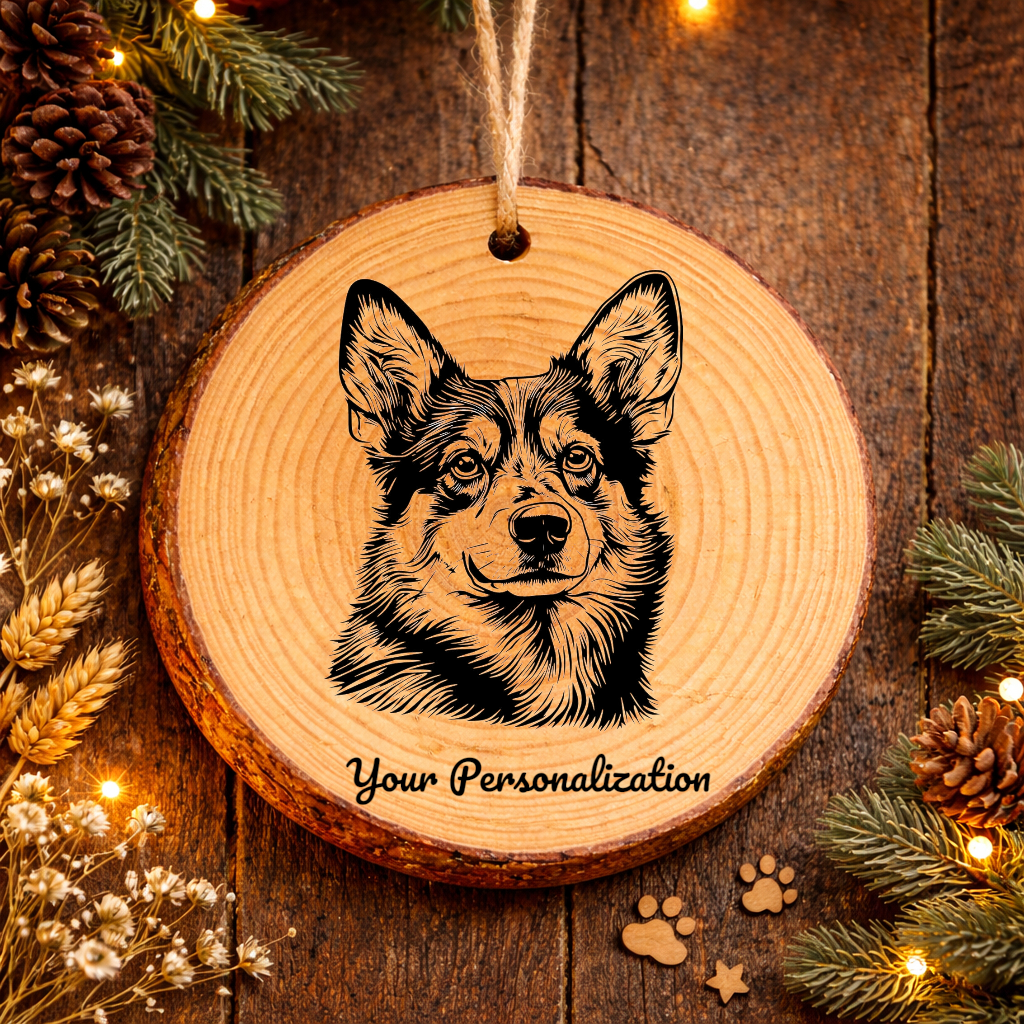 Swedish Vallhund Dog Ornament – Rustic Wooden Keepsake
