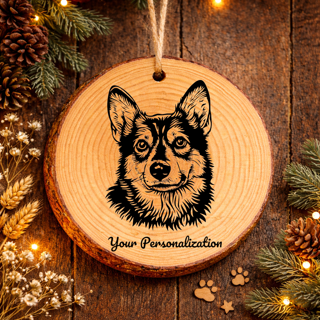 Swedish Vallhund Dog Ornament – Rustic Wooden Keepsake