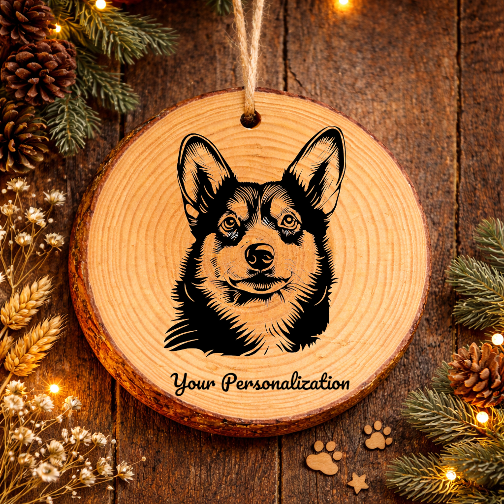 Swedish Vallhund Dog Ornament – Rustic Wooden Keepsake