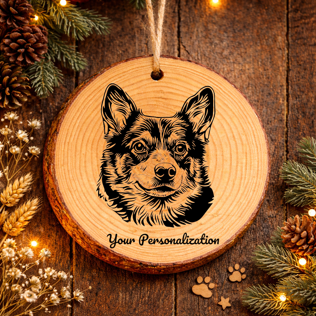 Swedish Vallhund Dog Ornament – Rustic Wooden Keepsake