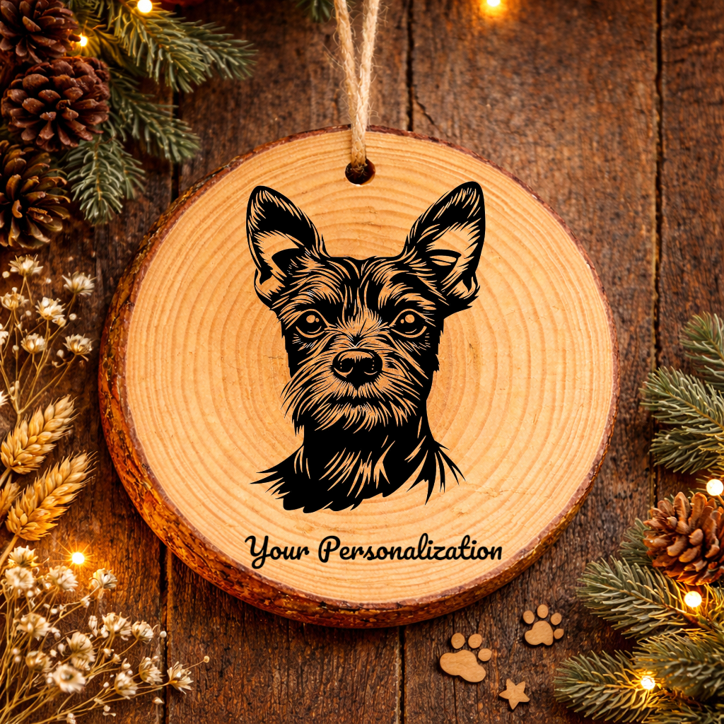 Teddy Roosevelt Terrier Dog Ornament – Rustic Wooden Keepsake