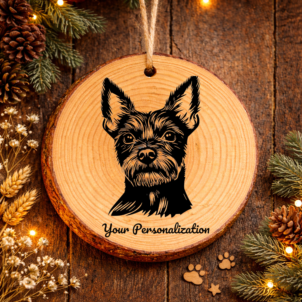 Teddy Roosevelt Terrier Dog Ornament – Rustic Wooden Keepsake