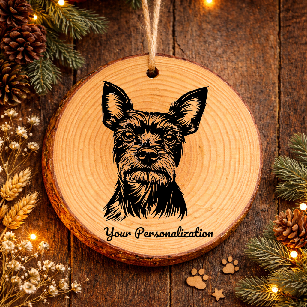 Teddy Roosevelt Terrier Dog Ornament – Rustic Wooden Keepsake