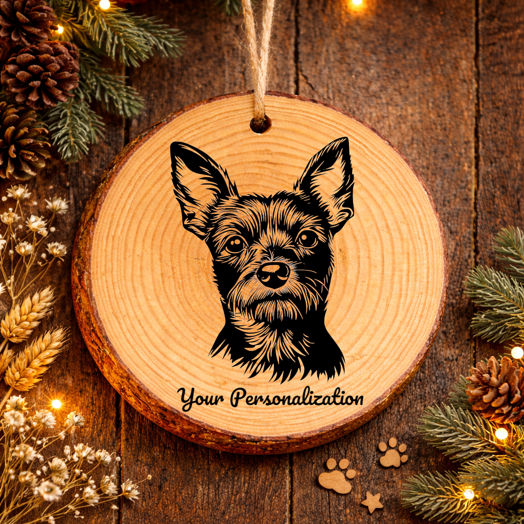 Teddy Roosevelt Terrier Dog Ornament – Rustic Wooden Keepsake