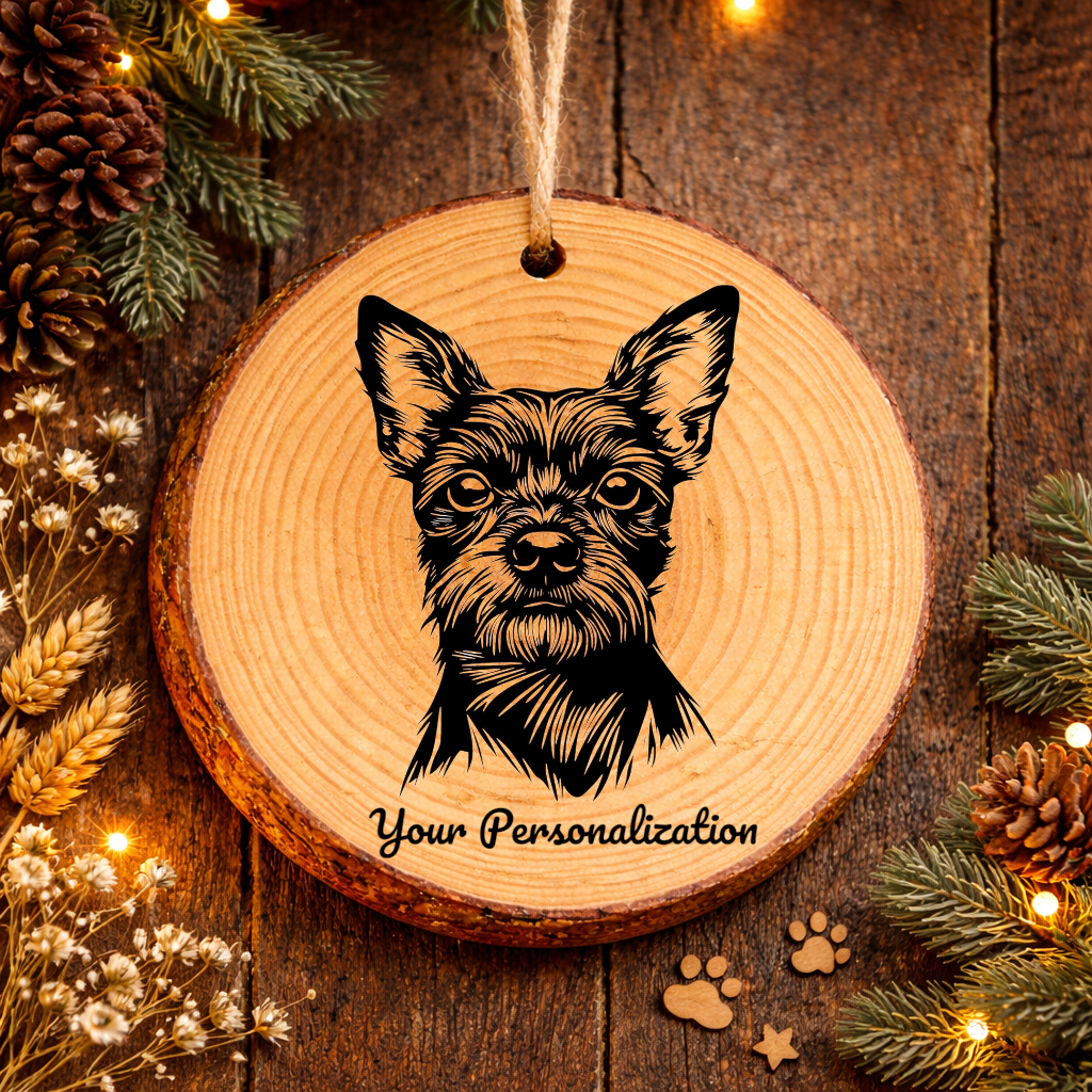 Teddy Roosevelt Terrier Dog Ornament – Rustic Wooden Keepsake