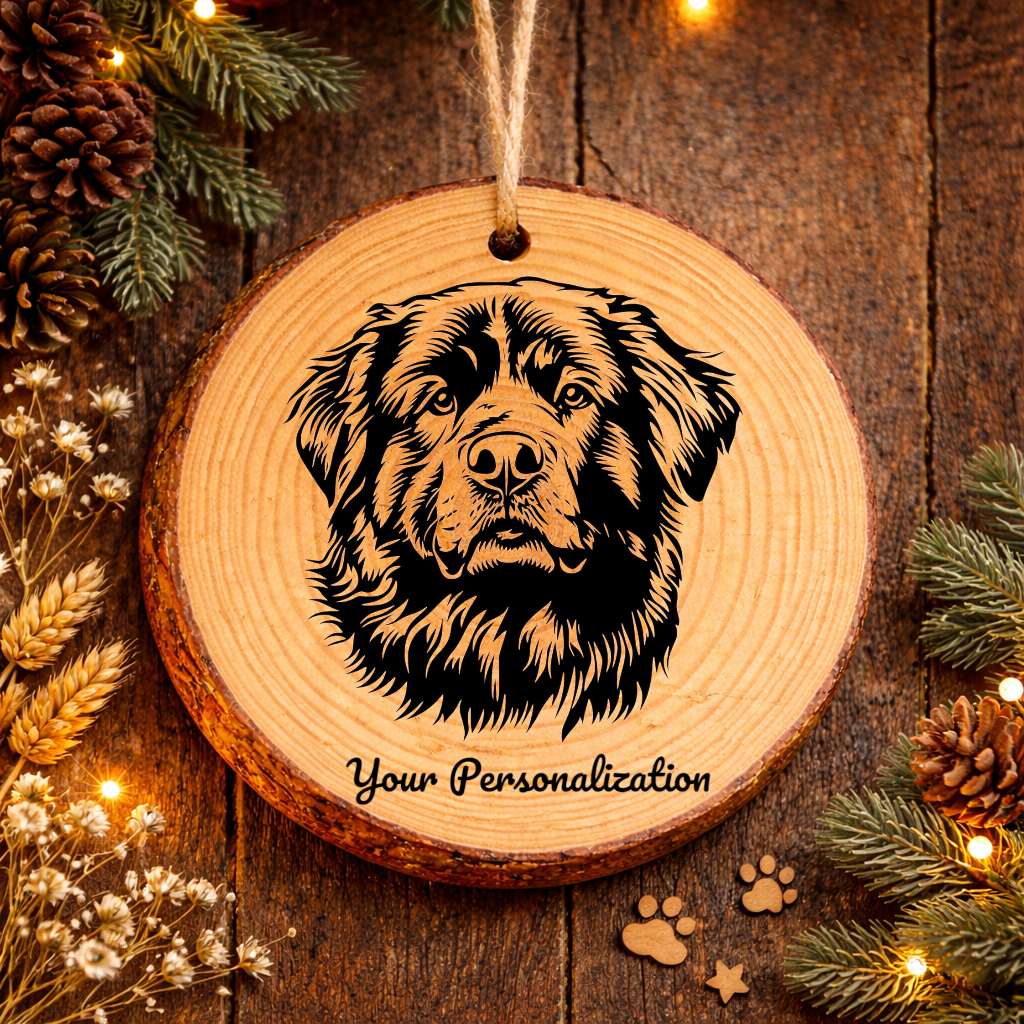 Tibetan Mastiff Dog Ornament – Rustic Wooden Keepsake