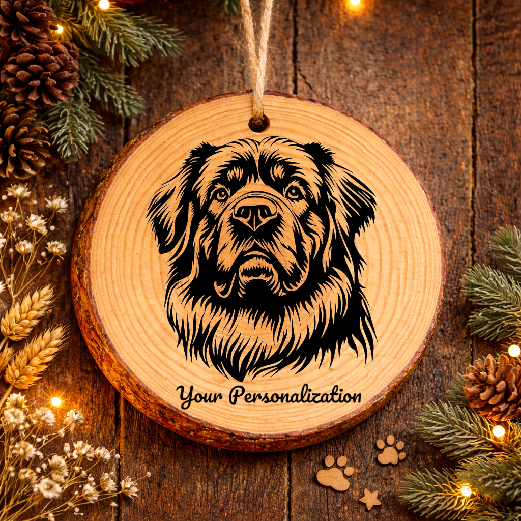 Tibetan Mastiff Dog Ornament – Rustic Wooden Keepsake