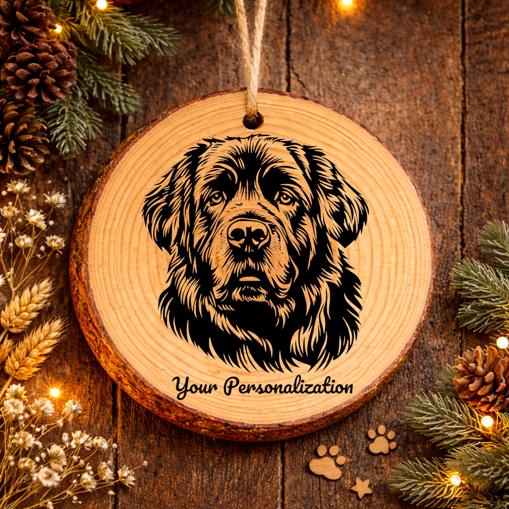 Tibetan Mastiff Dog Ornament – Rustic Wooden Keepsake