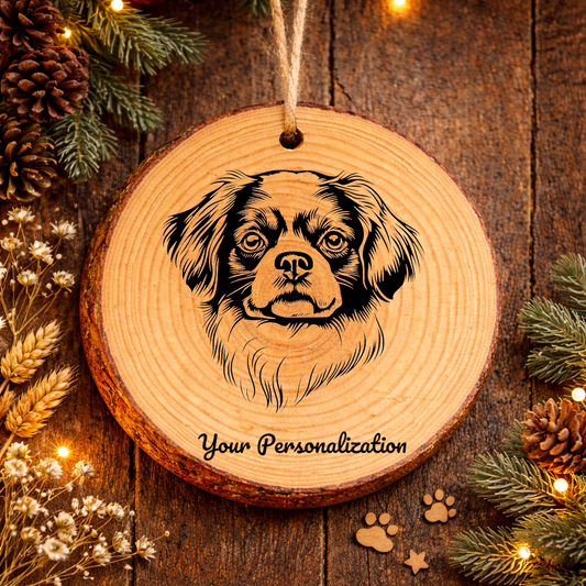 Tibetan Spaniel Dog Ornament – Rustic Wooden Keepsake