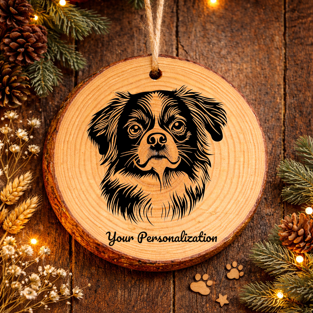 Tibetan Spaniel Dog Ornament – Rustic Wooden Keepsake