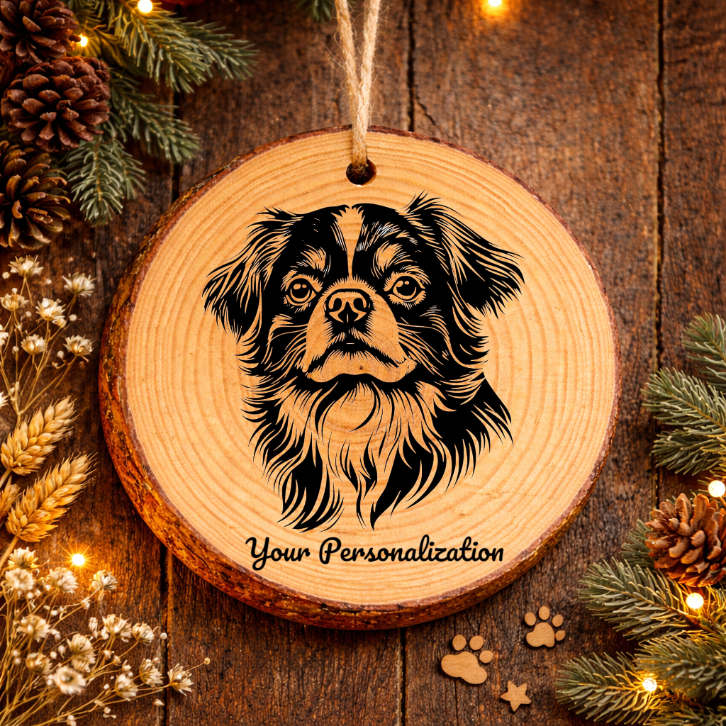 Tibetan Spaniel Dog Ornament – Rustic Wooden Keepsake