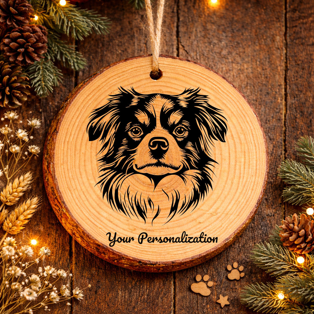 Tibetan Spaniel Dog Ornament – Rustic Wooden Keepsake