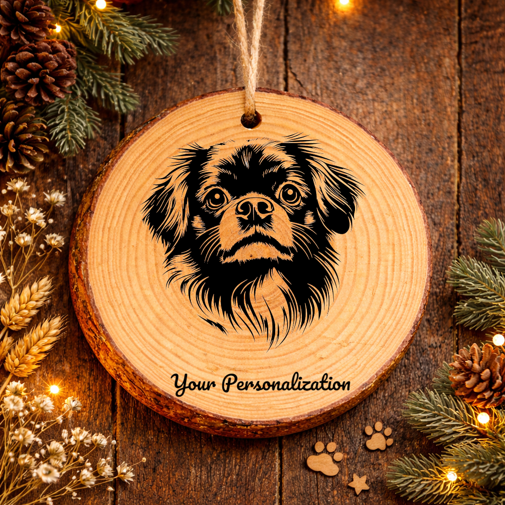 Tibetan Spaniel Dog Ornament – Rustic Wooden Keepsake