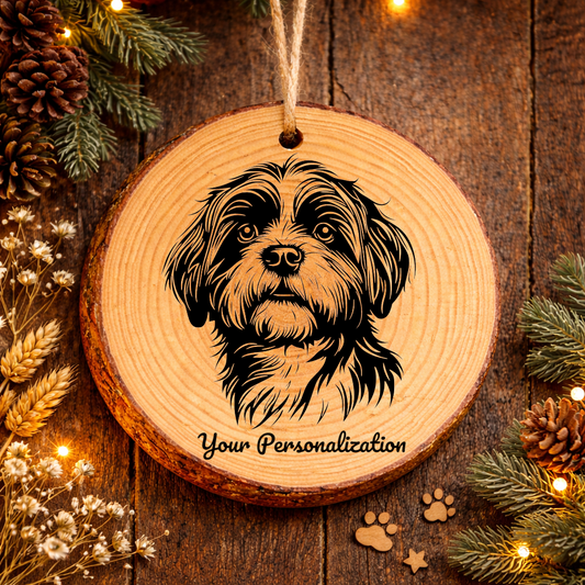 Tibetan Terrier Dog Ornament – Rustic Wooden Keepsake