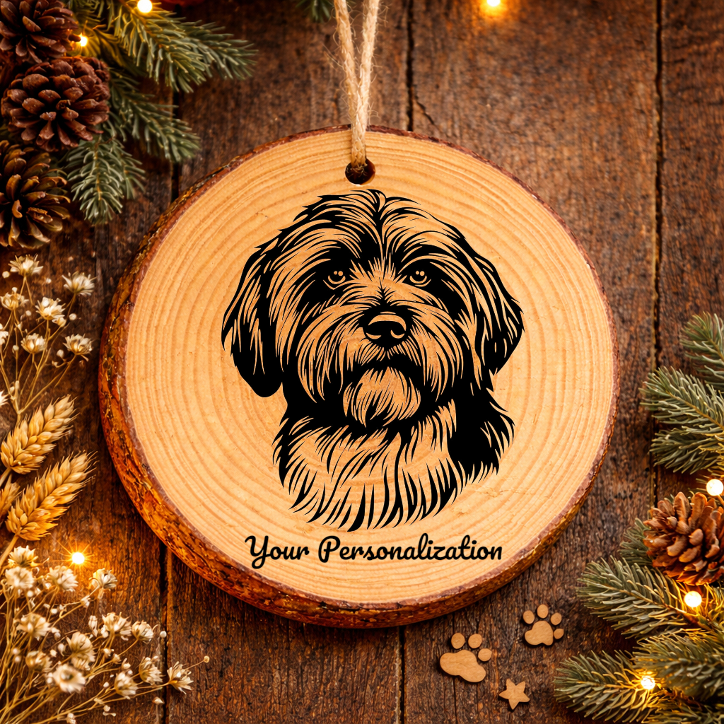 Tibetan Terrier Dog Ornament – Rustic Wooden Keepsake
