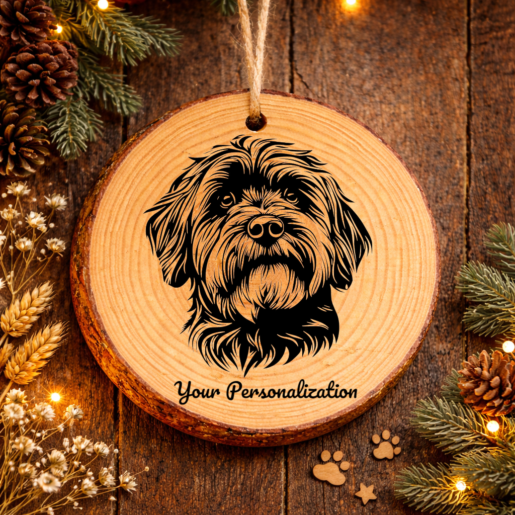Tibetan Terrier Dog Ornament – Rustic Wooden Keepsake