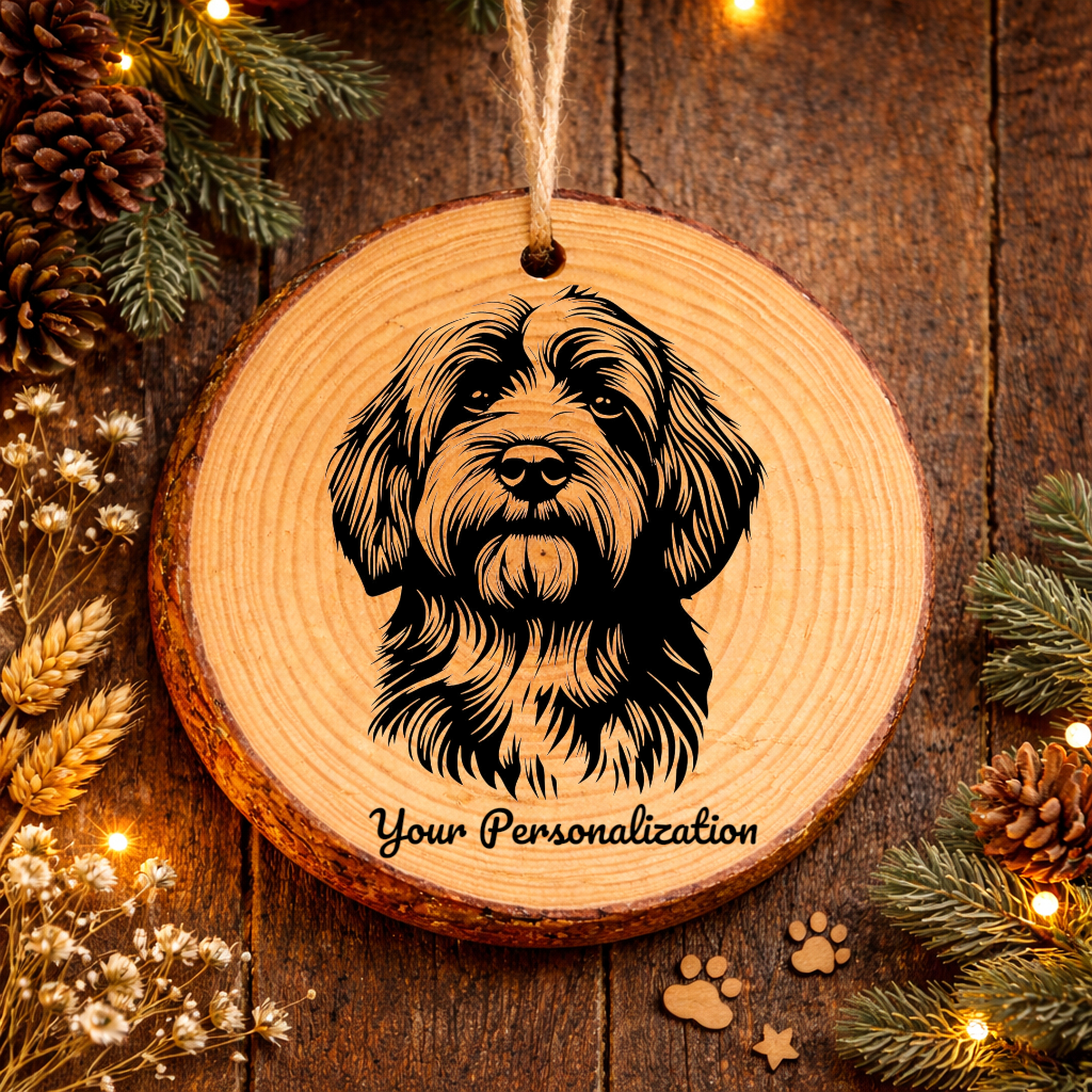 Tibetan Terrier Dog Ornament – Rustic Wooden Keepsake